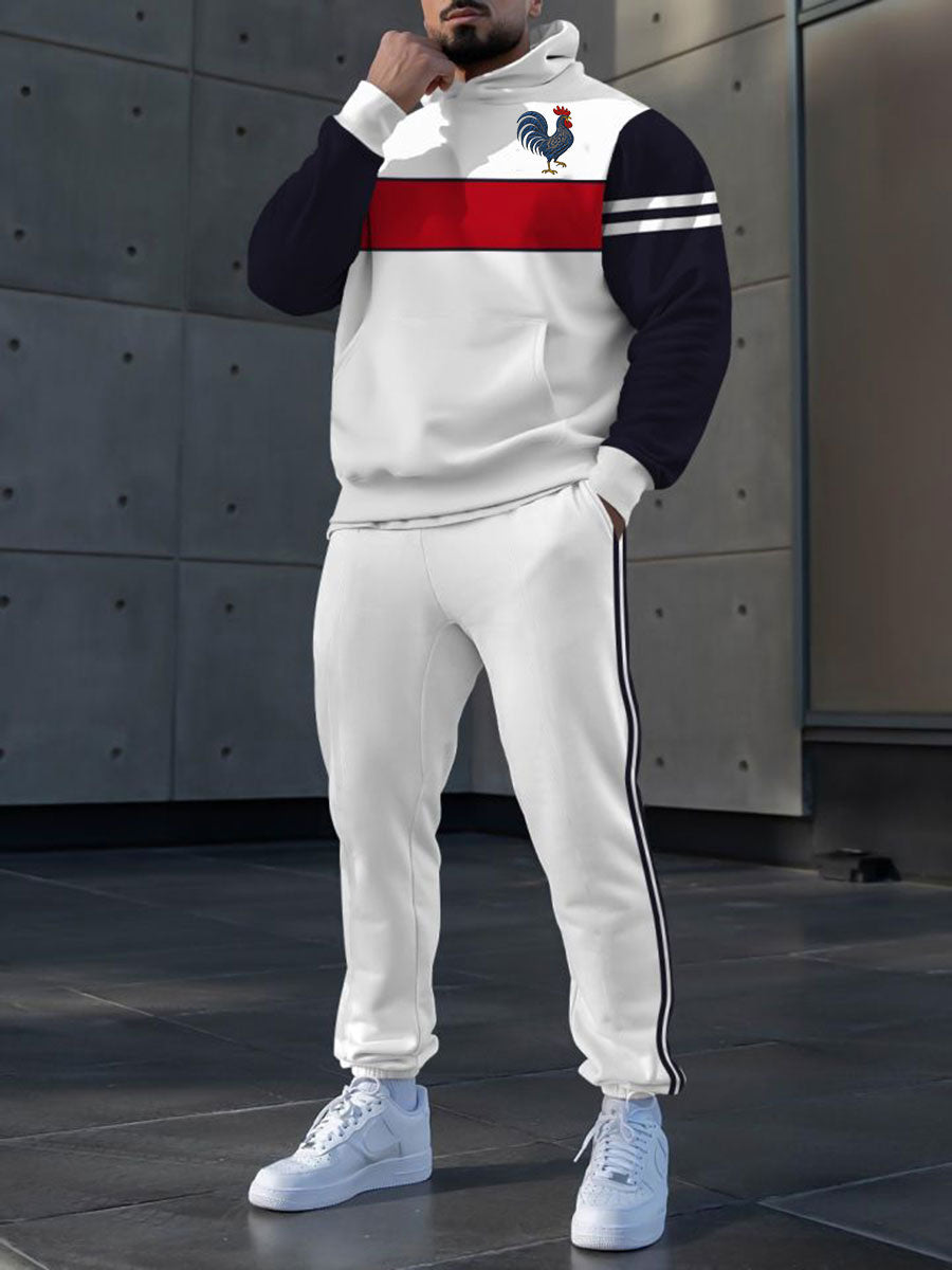 Chandail à capuchon Décontracté Français Le Coq Gaulois pour homme