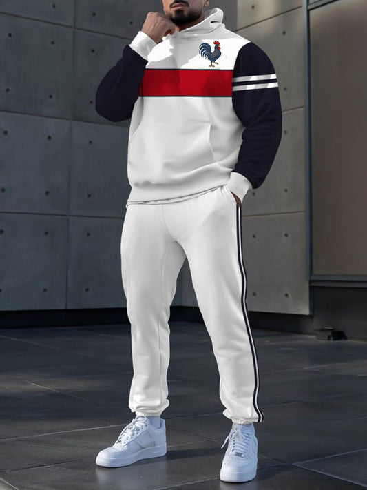 Chandail à capuchon Décontracté Français Le Coq Gaulois pour homme