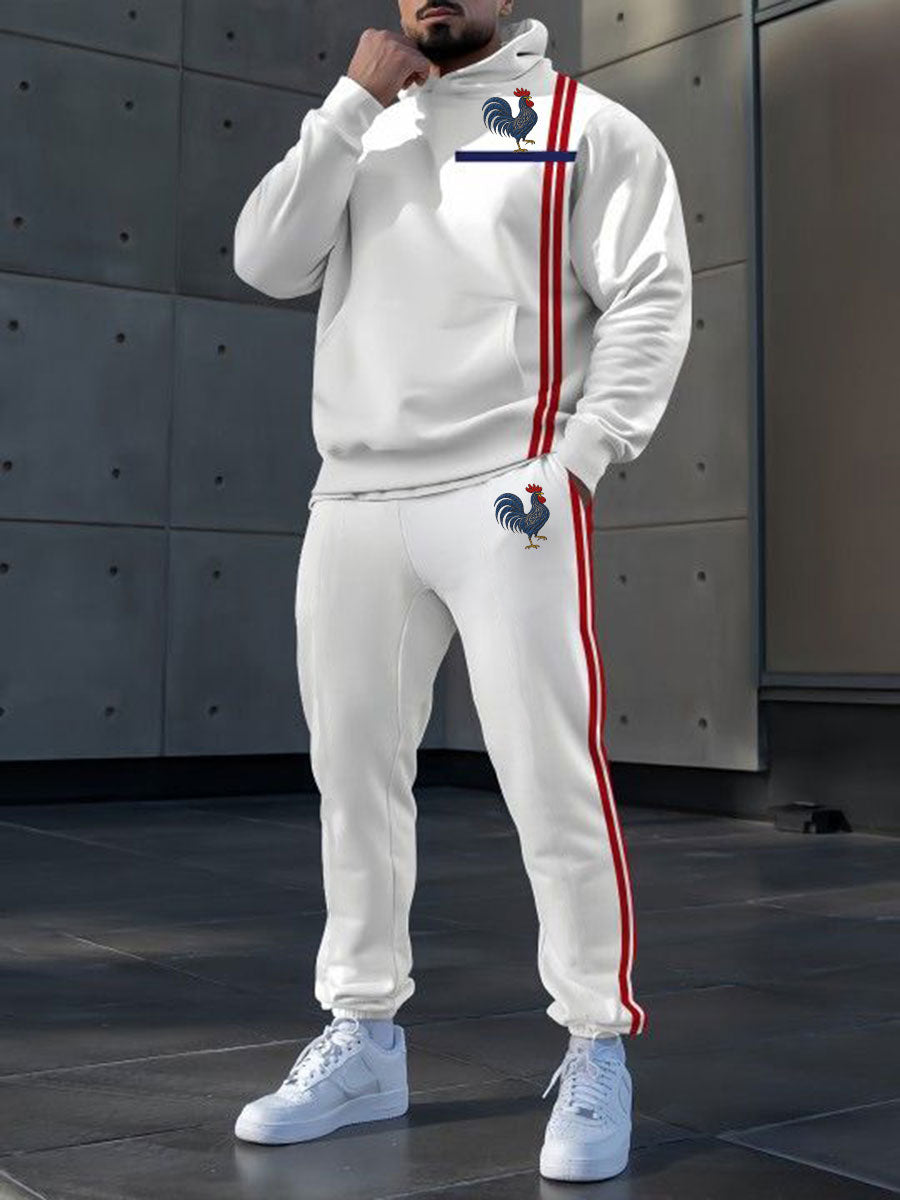 Chandail à capuchon Décontracté Français Le Coq Gaulois pour homme