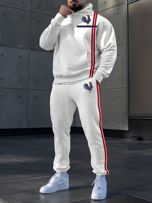 Chandail à capuchon Décontracté Français Le Coq Gaulois pour homme