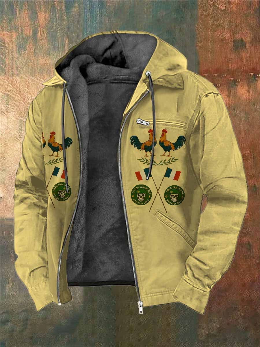 Manteau À Capuche Vintage Coq Français Imprimé