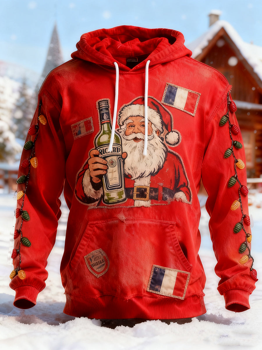 Sweat à capuche de Noël pour hommes avec poche
