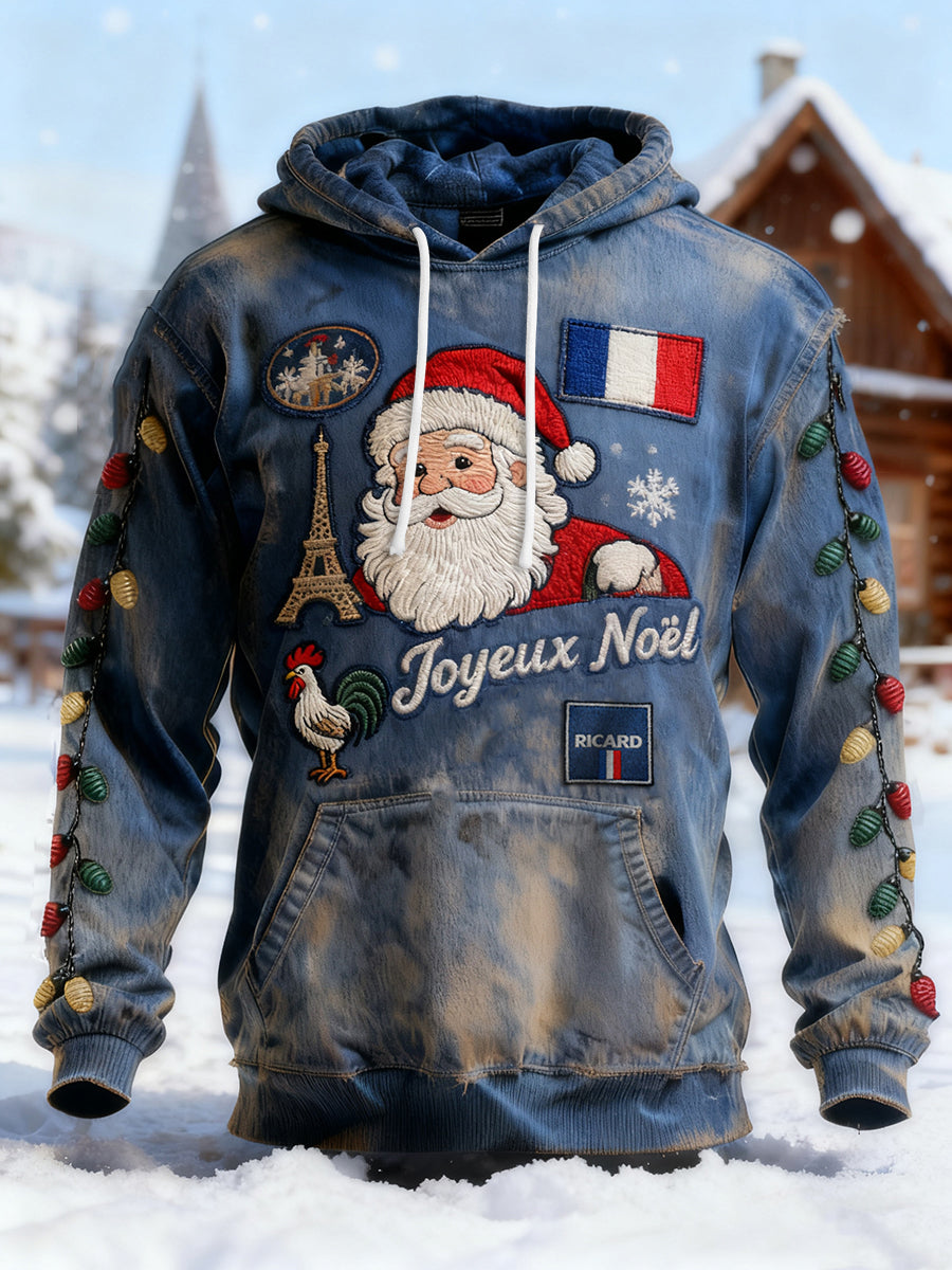 Sweat à capuche de Noël pour hommes avec poche