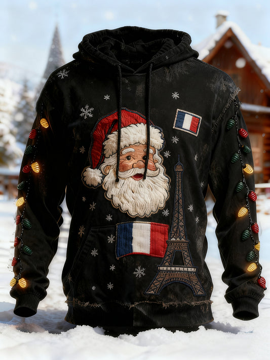 Sweat à capuche de Noël pour hommes avec poche