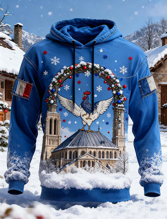 Sweat à capuche décontracté pour homme Drapeau français Ricard