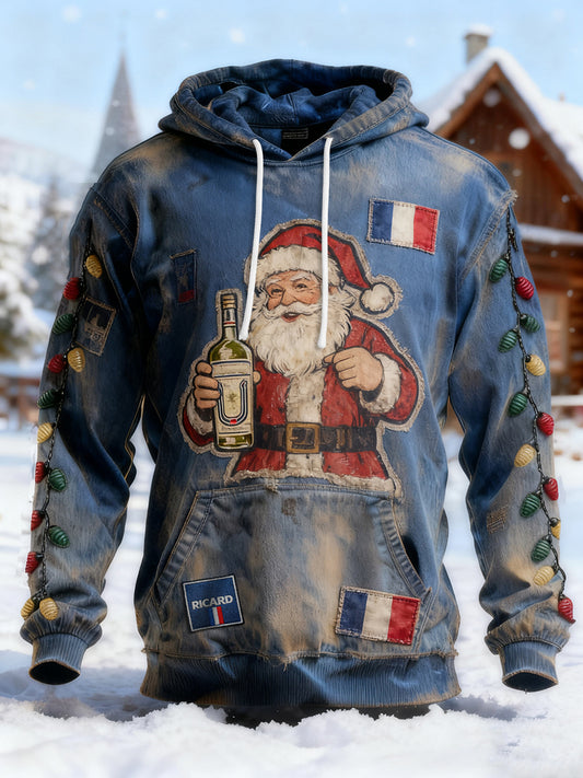 Sweat à capuche de Noël pour hommes avec poche