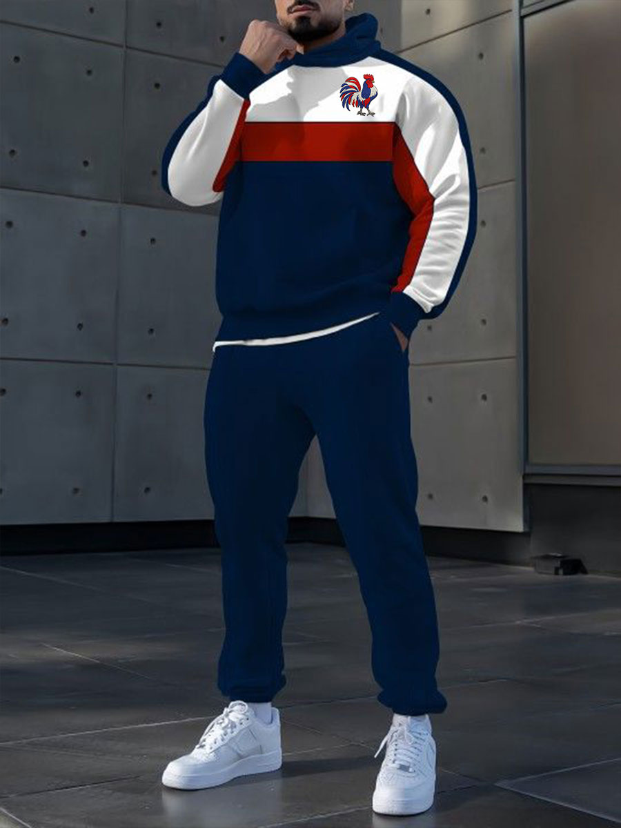 Chandail à capuchon Décontracté Français Le Coq Gaulois pour homme