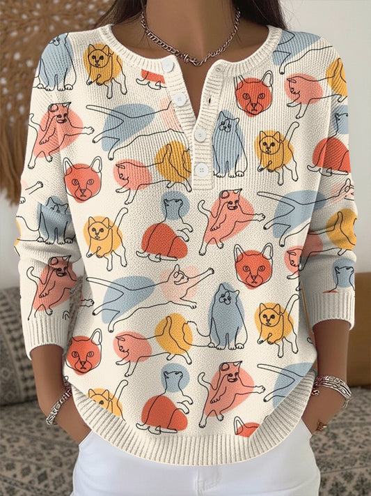 Haut en tricot imprimé animal Femme