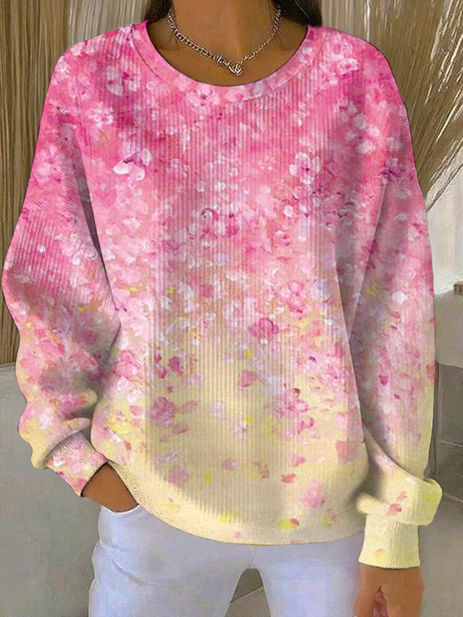 Sweatshirt Décontracté Femme Rose Imprimé Cancer Du Sein