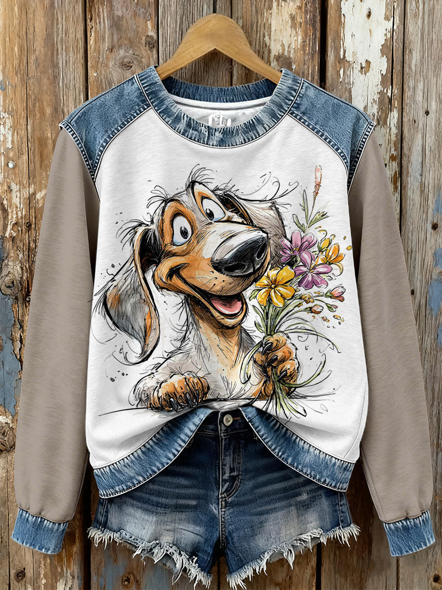 Sweatshirts Fun Dog Print pour femmes