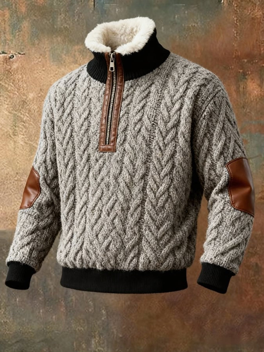 Hommes Retro Western Imprimer Zipper Sweatshirt