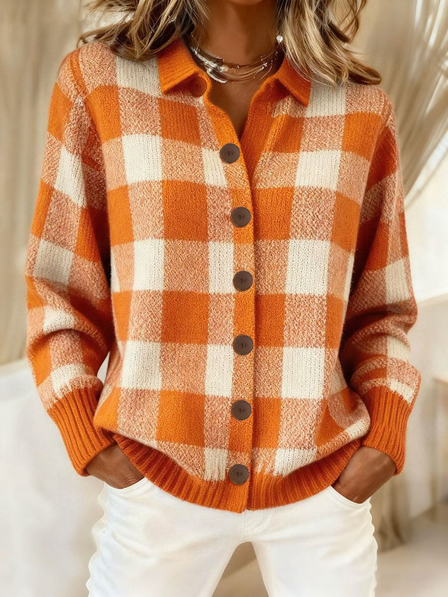 Femmes Automne Hiver Style Plaid Art Imprimé Tops