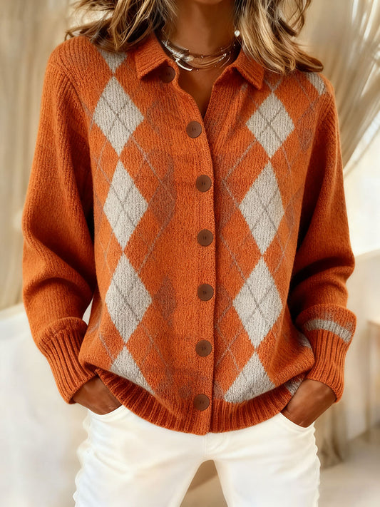 Femmes Automne Hiver Style Plaid Art Imprimé Tops