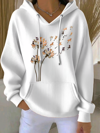 Sweat à capuche décontracté à imprimé chihuahuas pour femmes