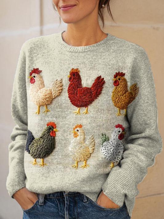Hauts Farm Chicken Print pour femmes