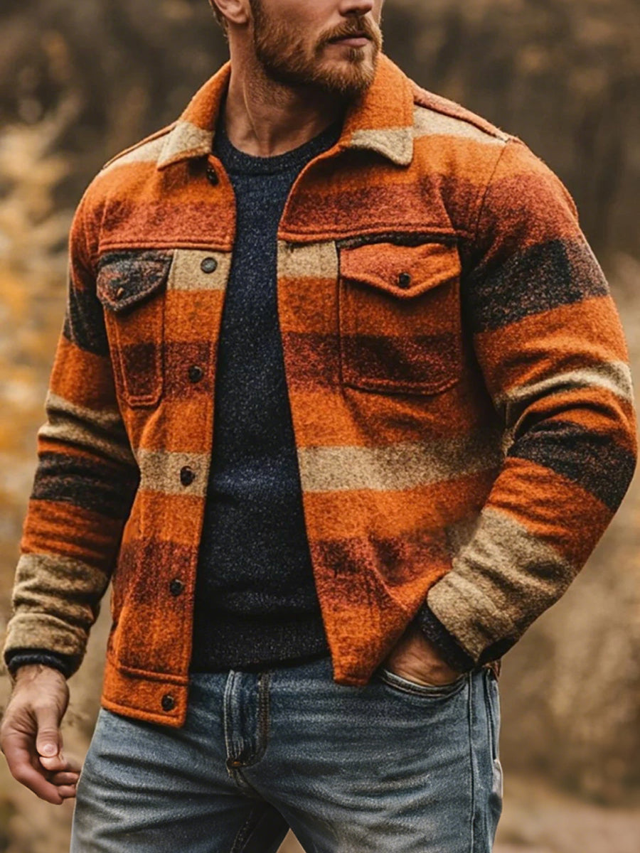 Veste à carreaux décontractée pour hommes