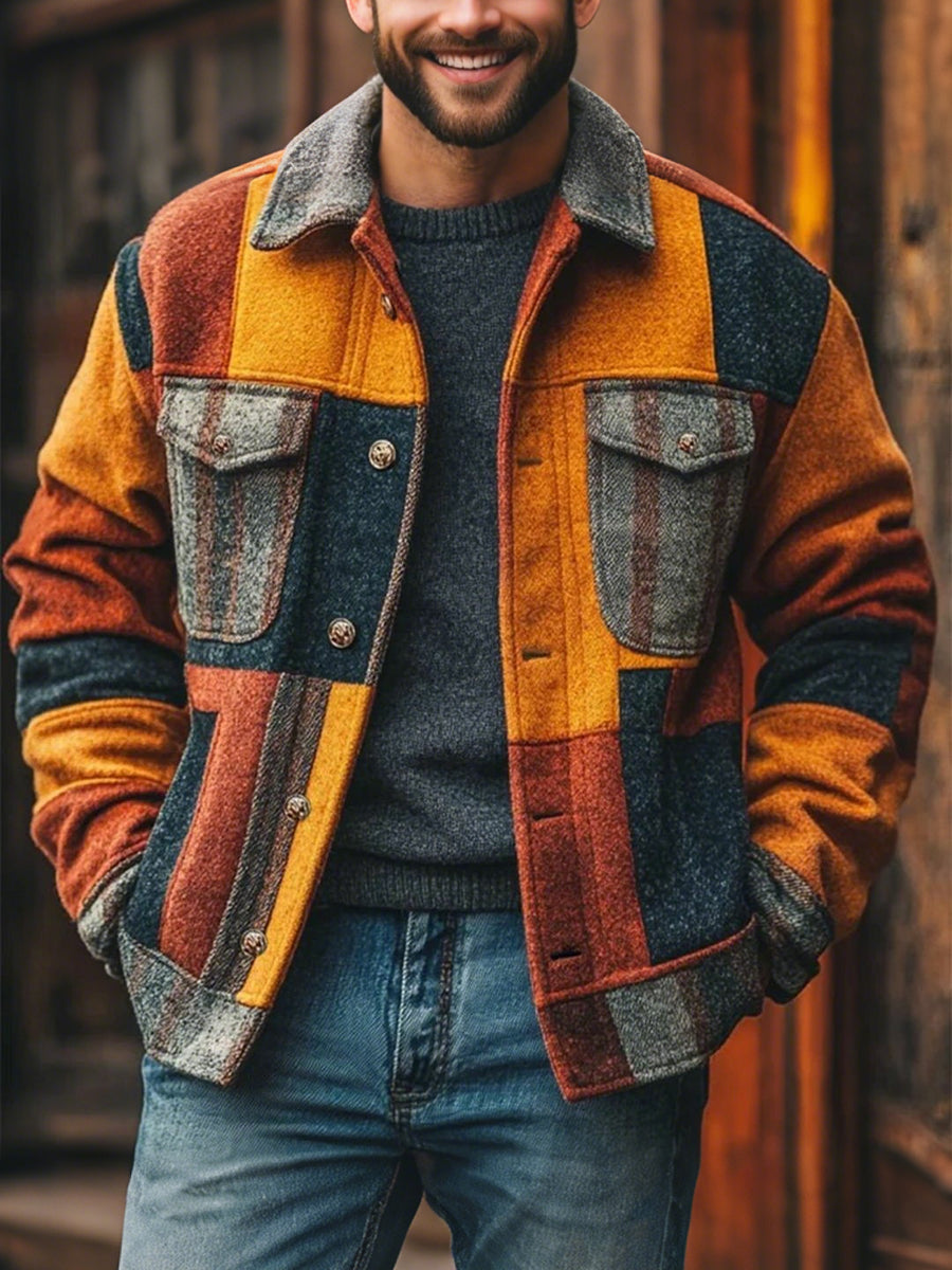 Veste à carreaux décontractée pour hommes