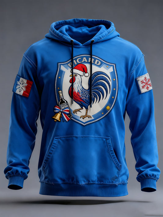 Sweat à capuche décontracté pour homme Drapeau français Ricard