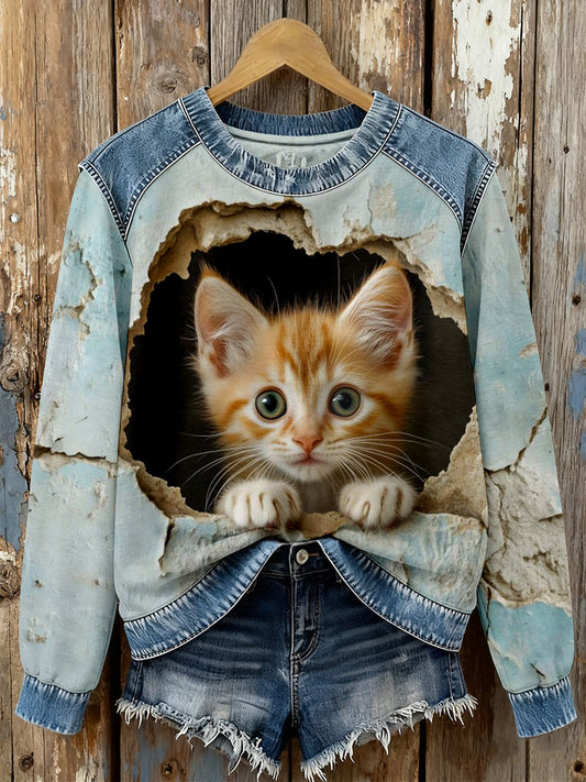 Femmes Chat Imprimer Sweatshirts