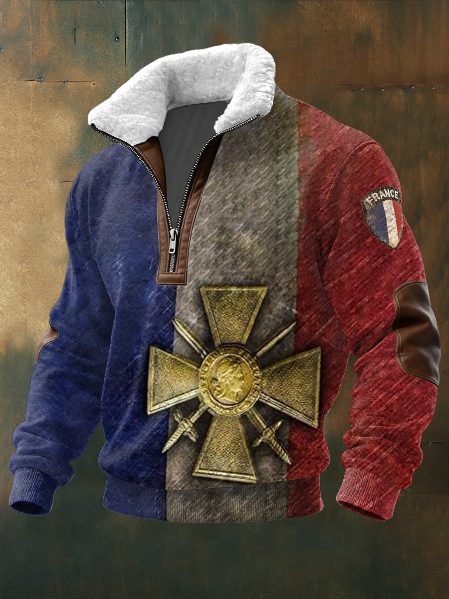 Sweat Homme Français Mécanique Vintage Col Montant