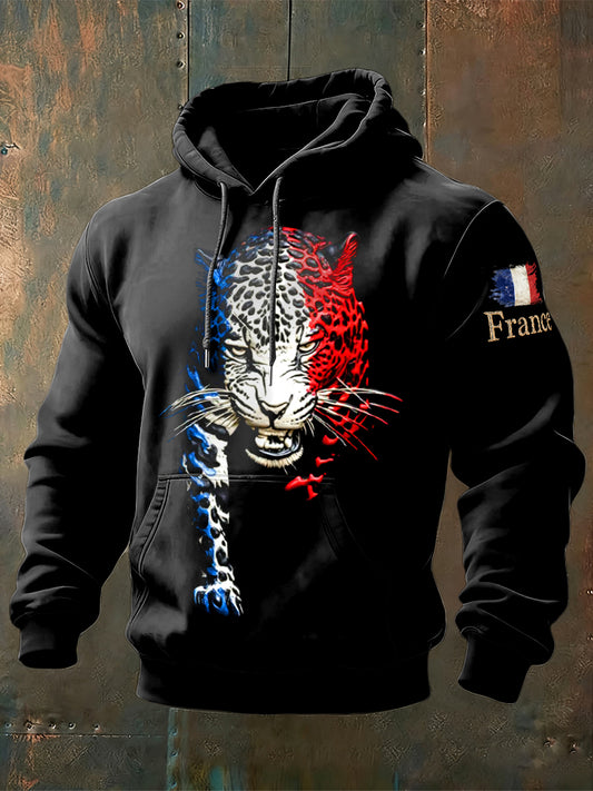 Sweat à capuche décontracté French Tiger Homme
