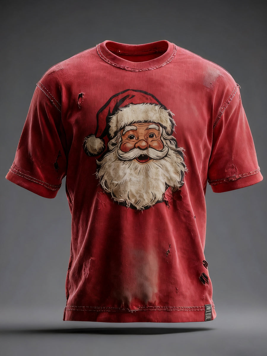 T-shirt décontracté à imprimé de Noël pour hommes