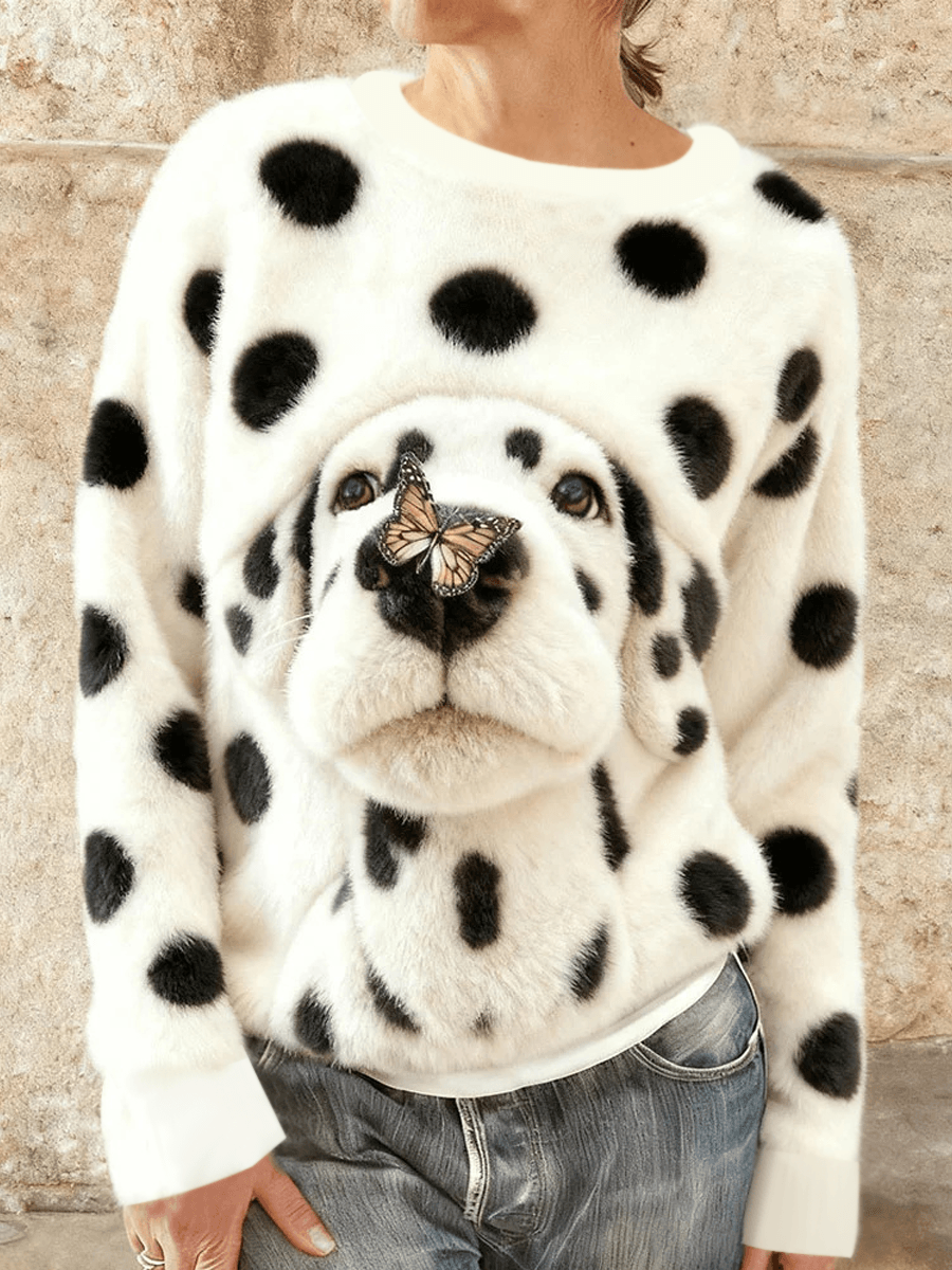 Femme Dalmatian Flannel Crewneck Sweatshirt