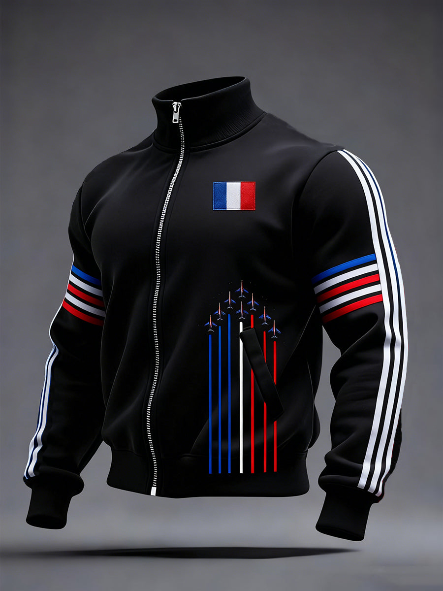 Chandail à capuchon zippé Avion De Chasse Français Homme