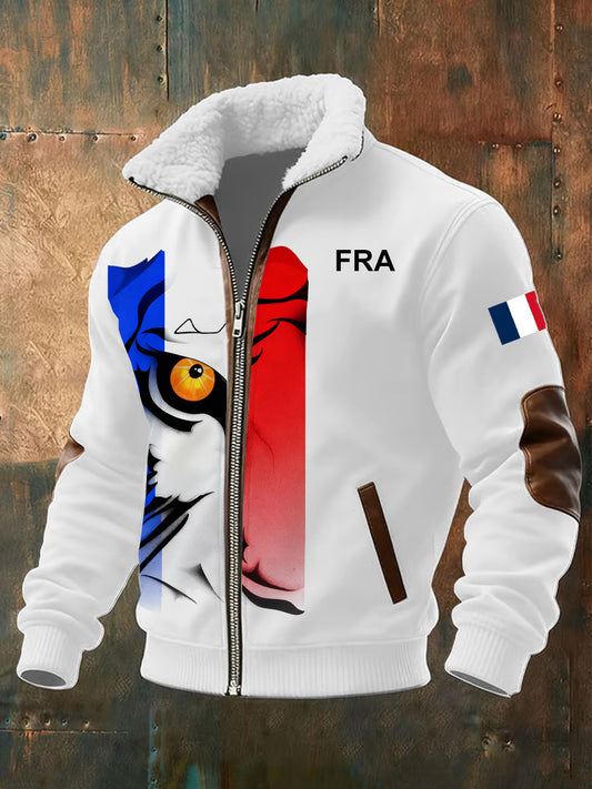 Sweat à capuche à demi-zip décontracté imprimé rétro pour hommes