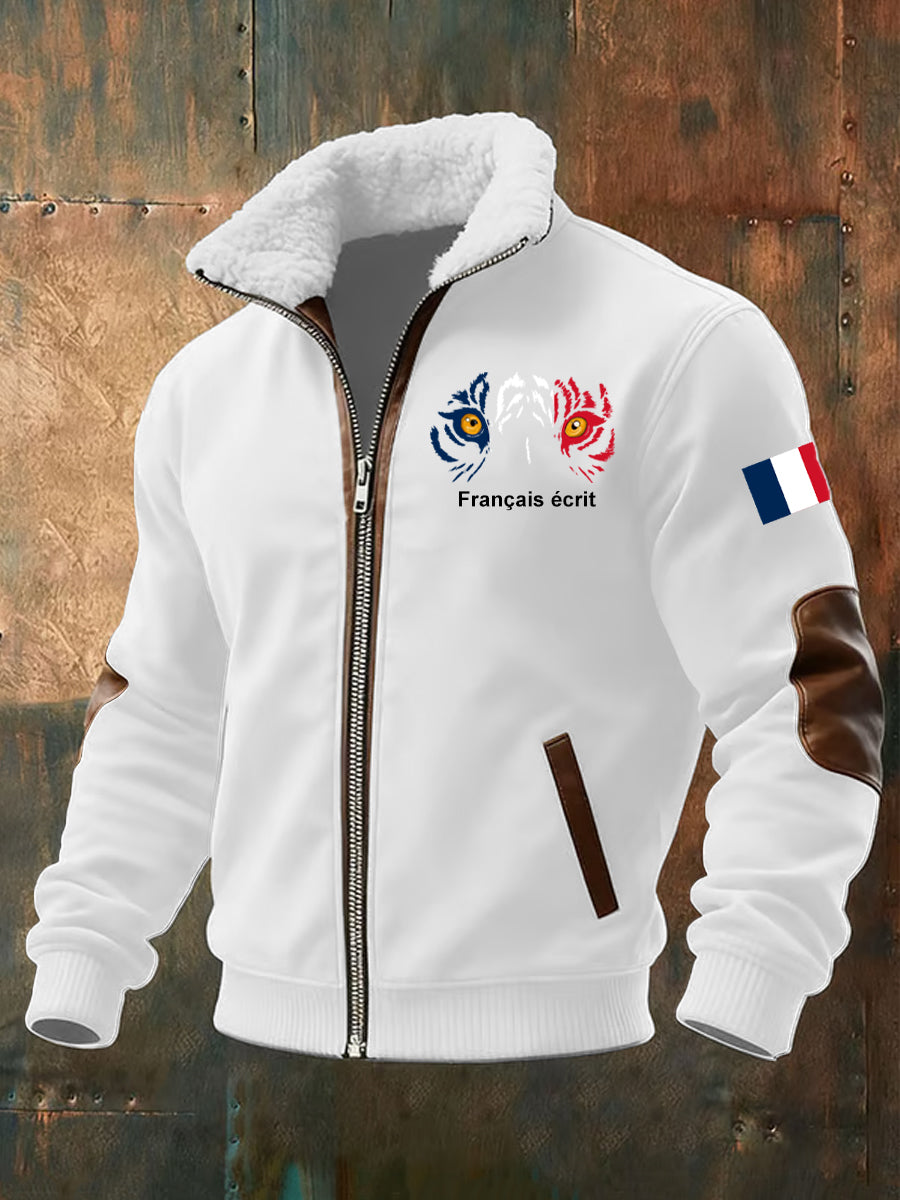 Sweat à capuche à demi-zip décontracté imprimé rétro pour hommes