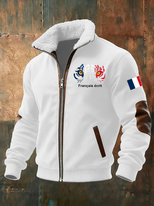 Sweat à capuche à demi-zip décontracté imprimé rétro pour hommes