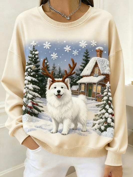 Haut confortable rétro imprimé art animal pour femmes