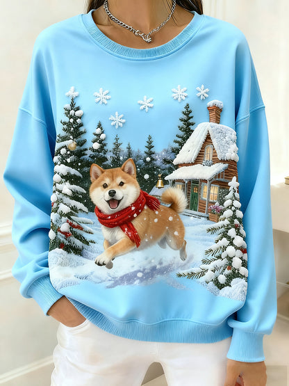 Haut confortable rétro imprimé art animal pour femmes