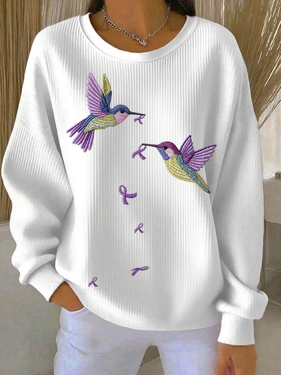 Femme Alzheimer Awareness Art Violet Floral Imprimé Sweatshirt