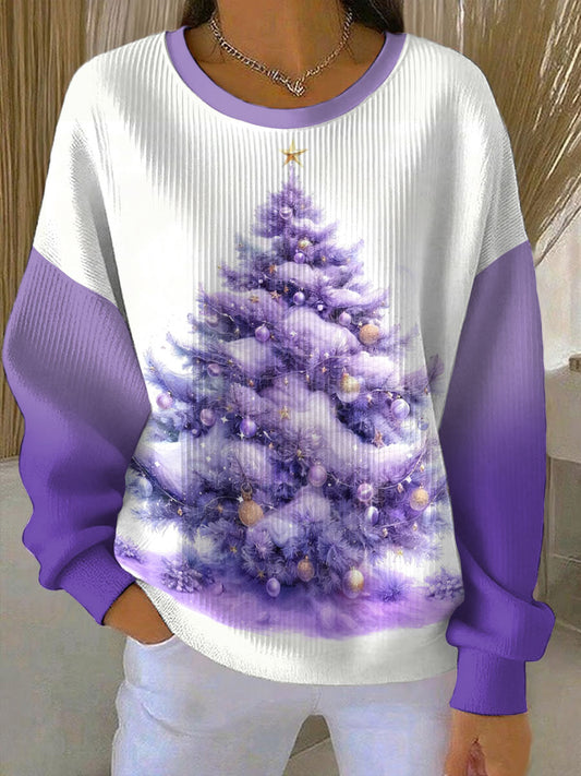 Purple Art Noël Alzheimer Awareness Sweatshirt Femme Imprimé
