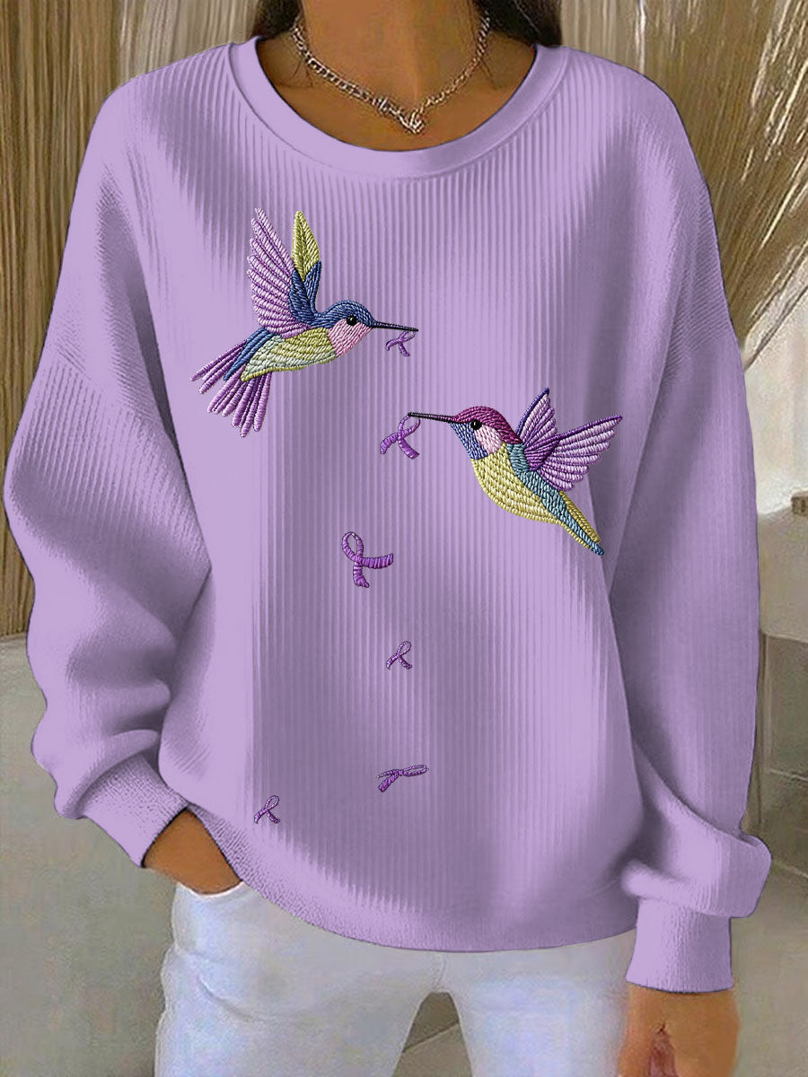 Femme Alzheimer Awareness Art Violet Floral Imprimé Sweatshirt