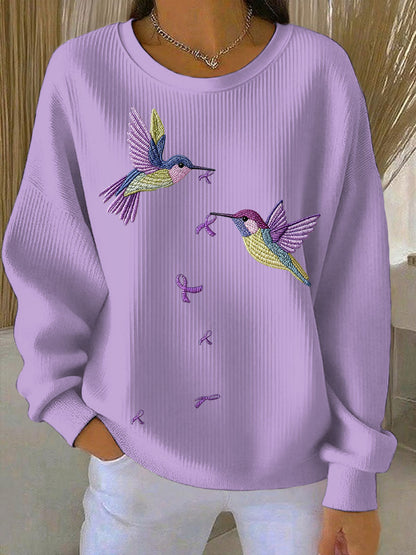 Femme Alzheimer Awareness Art Violet Floral Imprimé Sweatshirt
