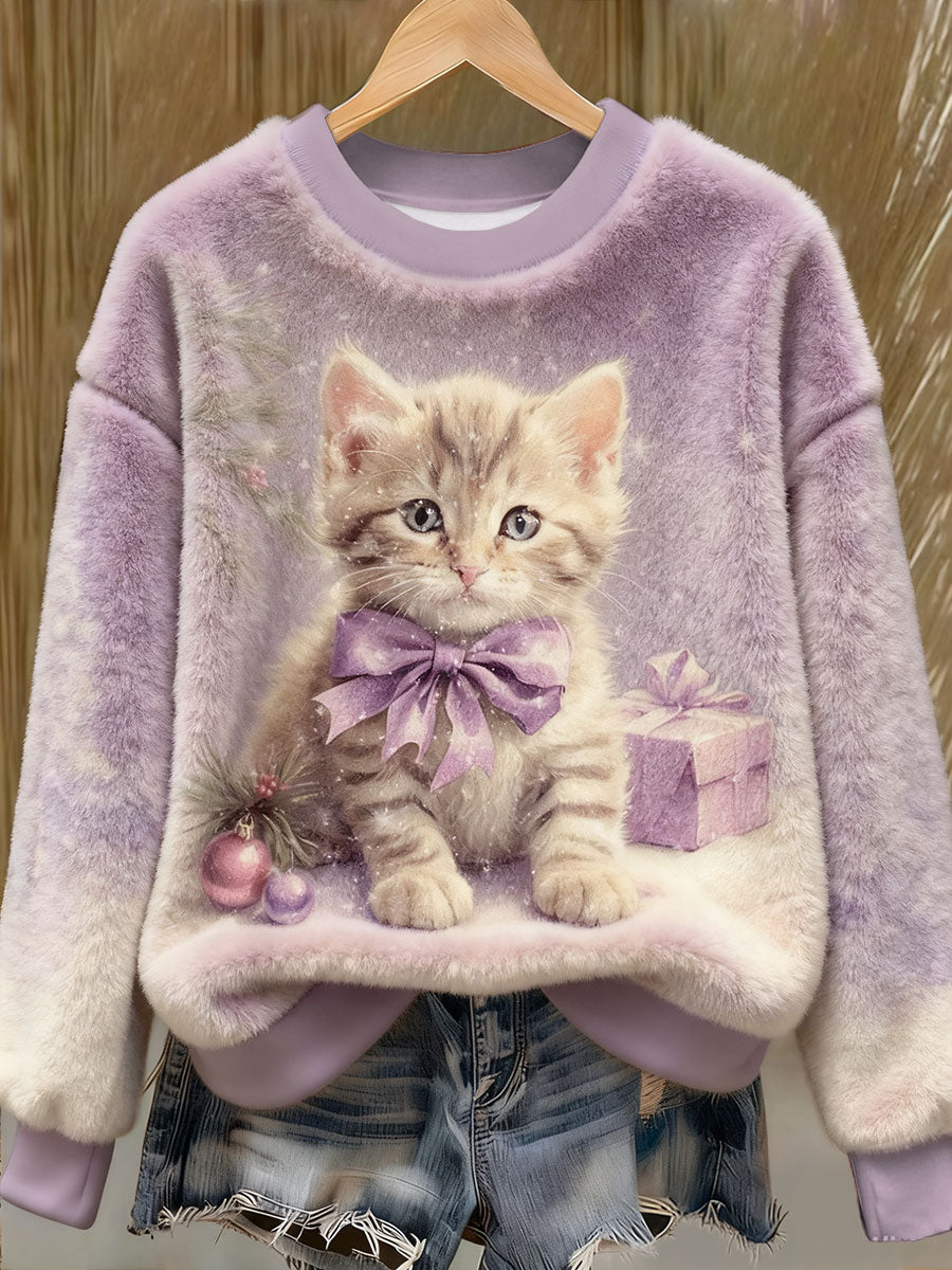 Purple Art Noël Alzheimer Awareness Sweatshirt Femme Imprimé