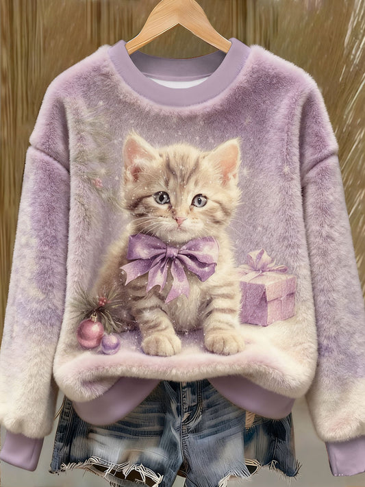 Purple Art Noël Alzheimer Awareness Sweatshirt Femme Imprimé