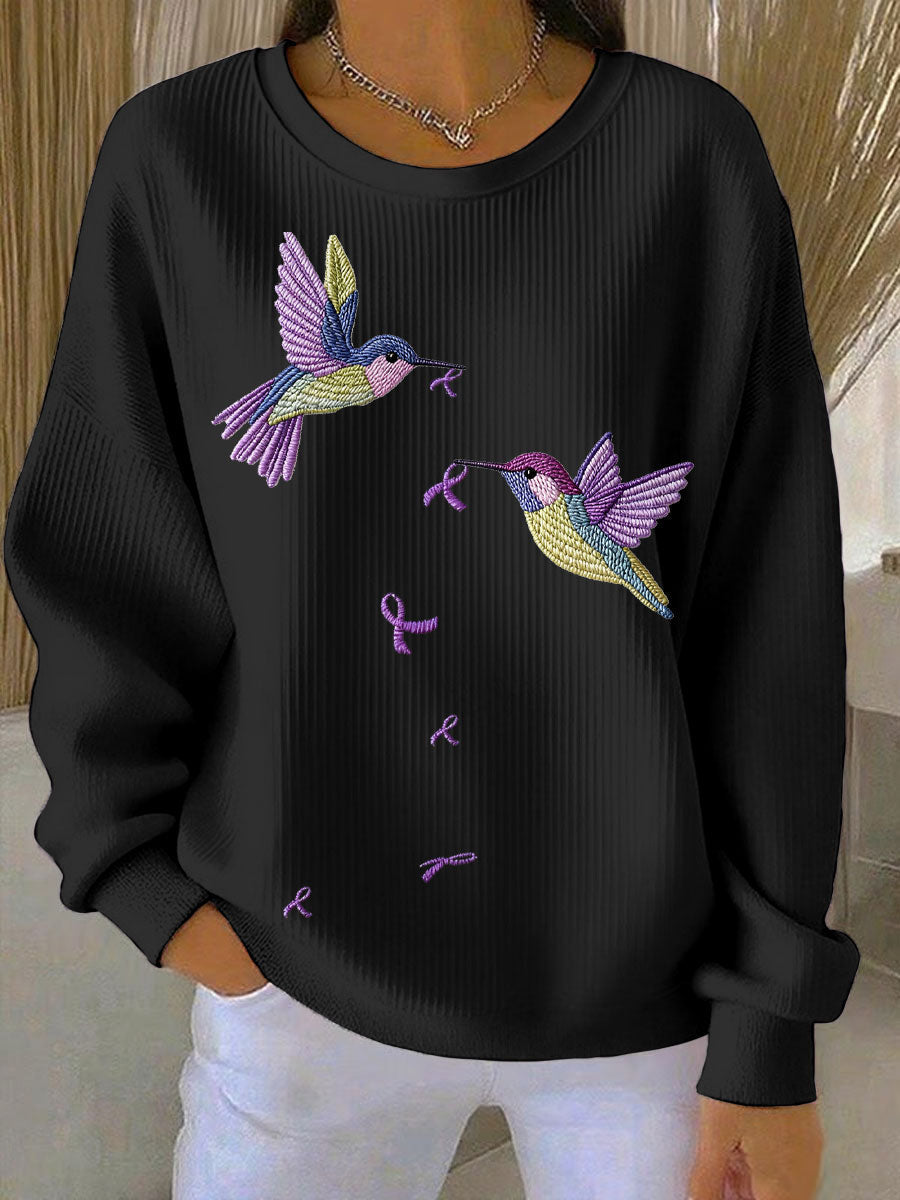 Femme Alzheimer Awareness Art Violet Floral Imprimé Sweatshirt
