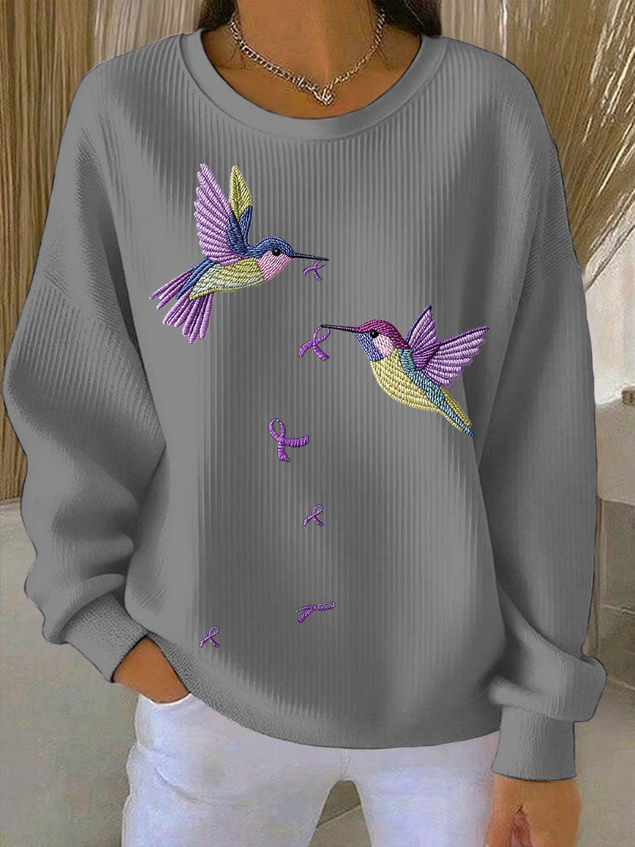 Femme Alzheimer Awareness Art Violet Floral Imprimé Sweatshirt