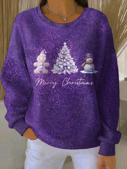 Purple Art Noël Alzheimer Awareness Sweatshirt Femme Imprimé