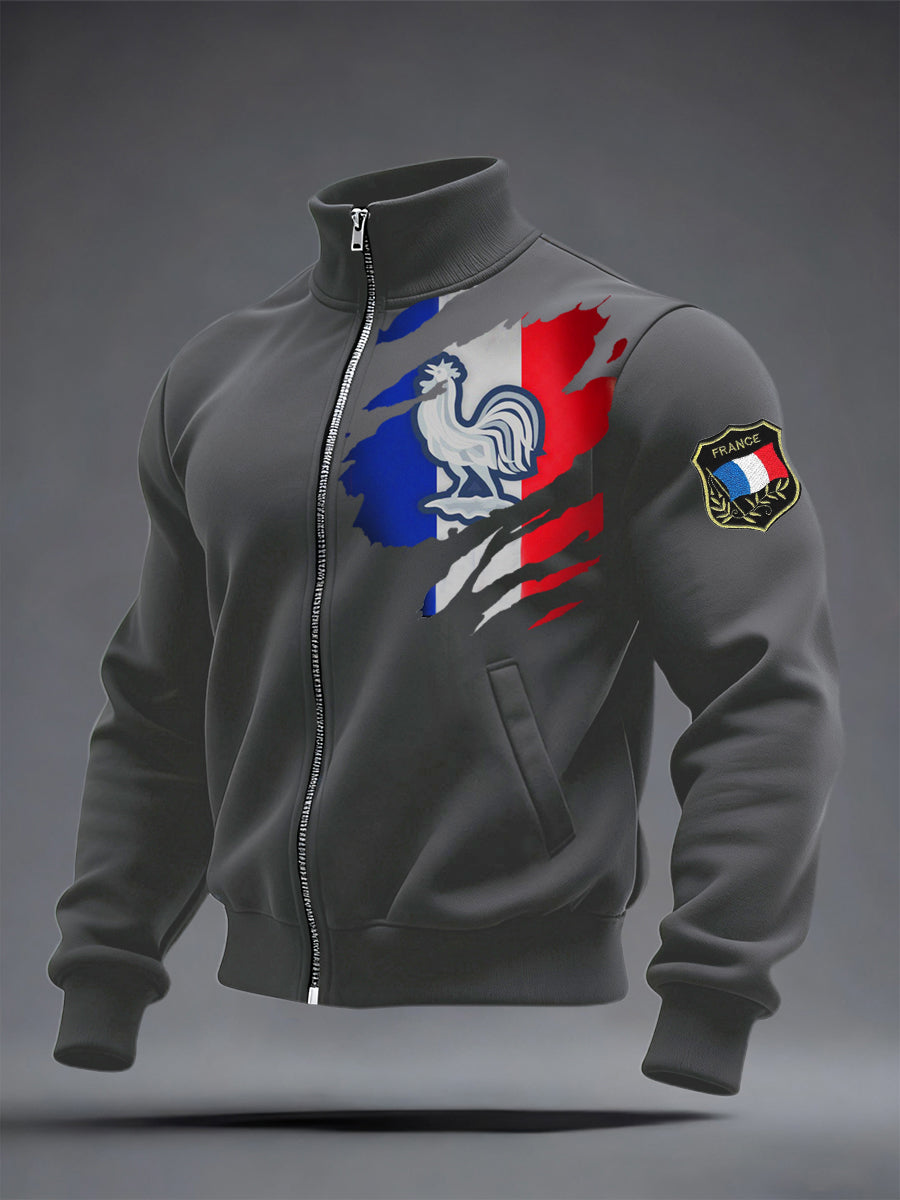 Chandail à capuchon Le Coq Gaulois Du Drapeau Français Homme