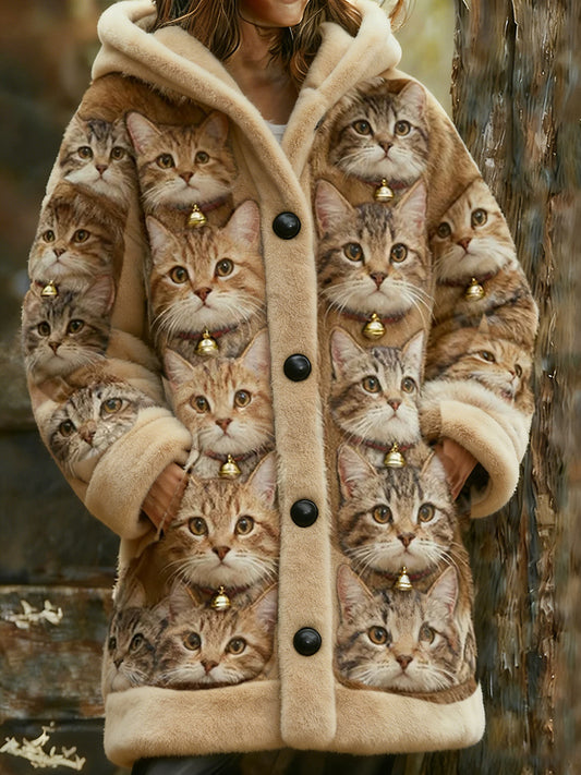 Veste en flanelle décontractée rétro à imprimé animal pour femmes