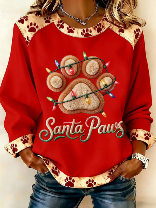 Haut Décontracté Arbre de Noël Imprimé Art Femme