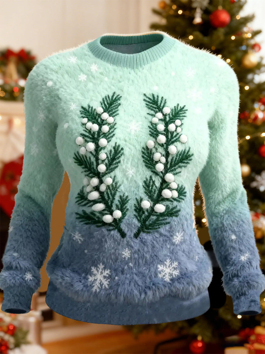 Top Décontracté en Flanelle Imprimé Art de Noël Animal Rétro Femme