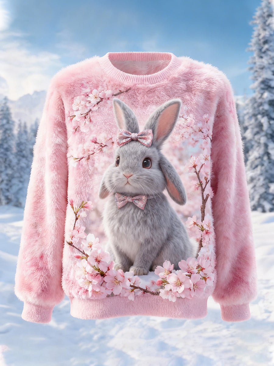 Top Décontracté en Flanelle Imprimé Art de Noël Animal Rétro Femme