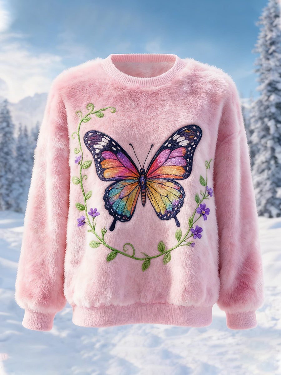 Top Décontracté en Flanelle Imprimé Art de Noël Animal Rétro Femme