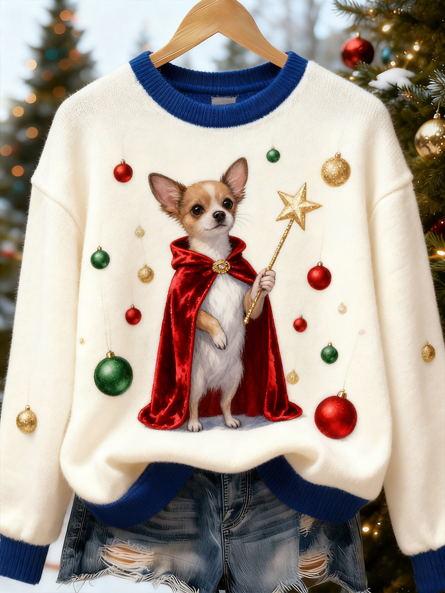 Top Décontracté en Flanelle Imprimé Art de Noël Animal Rétro Femme