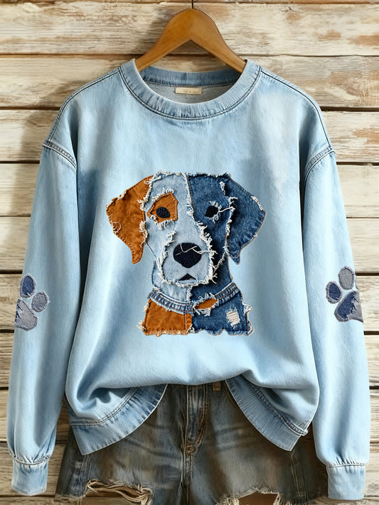 Cowboy Collage Animal Imprimé Sweat-shirt à manches longues pour femmes